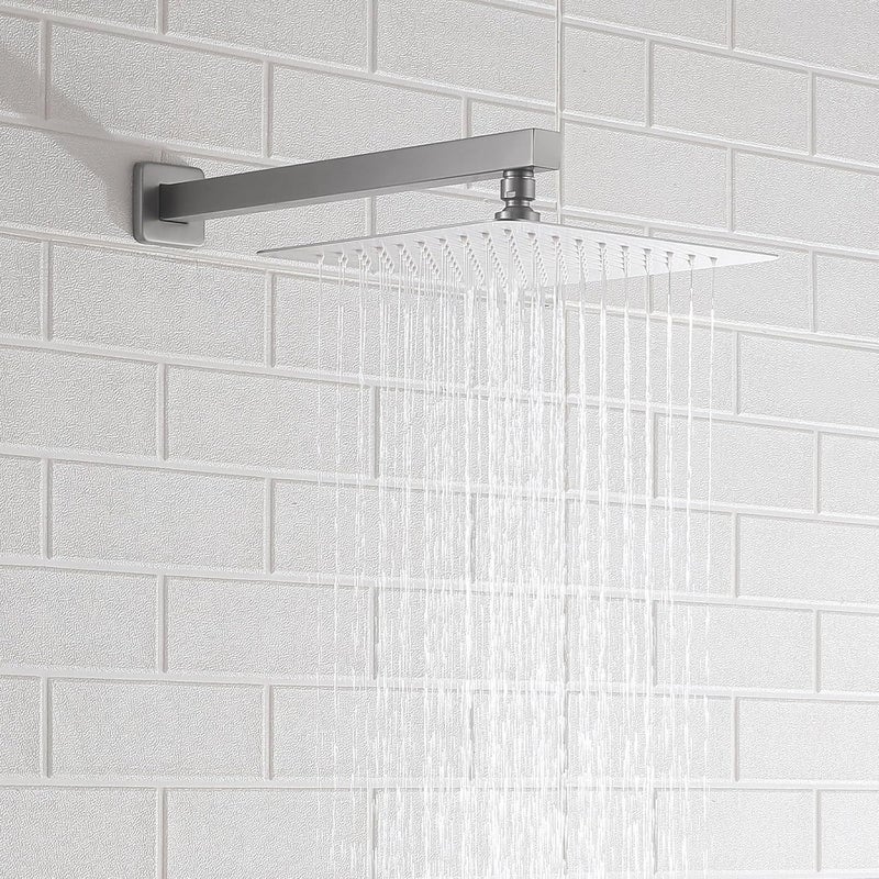 Aqua Access 16 Inch Rain Shower Head Extension Arm with Flange, Brushed Nickel, Made of SUS 304 Stainless Steel, Square Shower Arm Wall Mounted, Rainfall Shower Arm for Morden Bathroom - Image 2